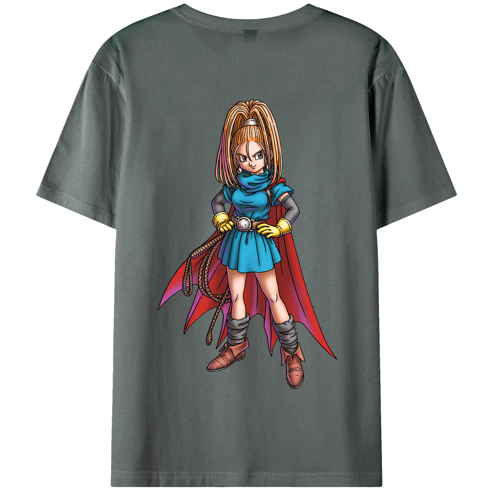 （画像用） ドラゴンクエスト Doragon Kuesuto Dragon Quest 綿100％半袖Tシャツ（背面プリント）